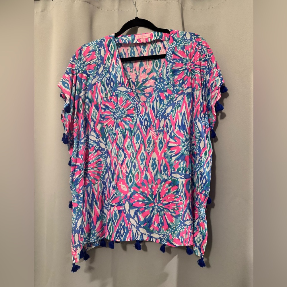 Lilly Pulitzer size L/XL tunic with tassels